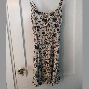 American Eagle Blue Purple Floral Button Front Mini Dress Women's Size Small